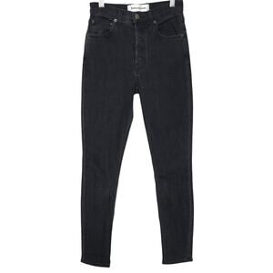 Reformation Serena High Rise Skinny Jeans 24 Argentine Washed Black Button Fly